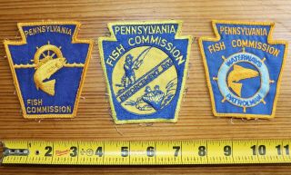 Pa Fish & Boat Commission Obsolete Uniform Patches W/ Rare Enforcement Div.