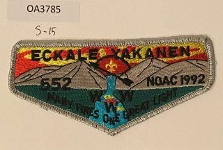 Boy Scout Oa 552 Eckale Yakanen Lodge 1992 Noac Flap S15