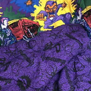 VTG 90s R.  L Stein Goosebumps Twin Comforter Blanket Bedding 64x86 Purple Spooky 2