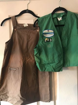 1990’s Girl Scout Brownie Uniform Jumper Size 10 & Vest X - Large (18 - 20)