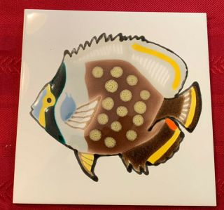 6x6” Tropical Butterfly Fish ? Decorative Ceramic Tile Hand Painted