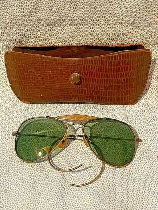 Vintage 1940s Wwll Aviator Sunglasses