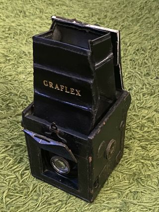 Vintage Auto Graflex Jr.  Medium Format Camera W/ 12cm 4.  5f Lens