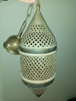 Old Moroccan Pendant Brass Light Lamp Hanging Vintage Ceiling Chandelier