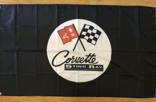 Corvette Sting Ray Logo 3x5 Garage Wall Banner Flag Chevrolet
