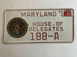 1976 1980 Maryland License Plate House Of Delegates Political Legislature