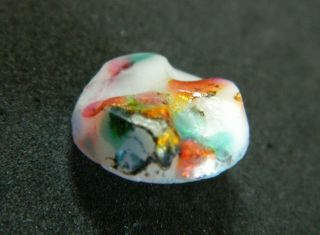 Antique Leo Popper Art Glass Button - Special Molded Top Design W Vibrant Colors