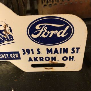 Vintage Ford Universal Motors Inc Metal License Plate Topper Sign 3