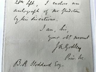 BRITISH SECRETARY STATE INDIA SEC UK PRIME MINISTER GLADSTONE LETTER SIGNED 1872 2