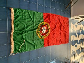 Vintage Nautical Portugal Flag,  Very Large, .  Hand Sewn.