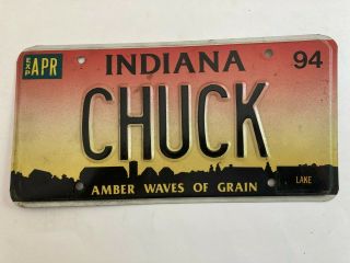 Vanity License Plate Chuck Charles Charlie Indiana Boy 
