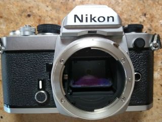 Vintage Silver Nikon Fm Camera 35mm Body Only W/strap Vgc