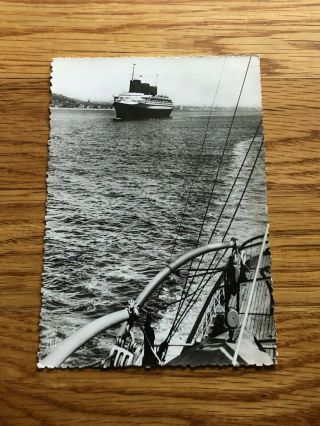 Ss Normandie Real Photo Postcard / French Line Cgt