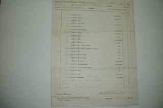 1863 U.  S.  Civil War Invoice Of Subsistence Stores At Falmouth Station,  Maine