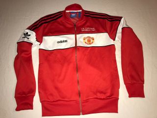 Manchester United Vintage Adidas Originals Track Jacket Small Fa Cup Final 1985