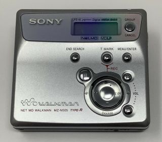 Sony Net Md Walkman Mz - N505 Type - R Vintage Portable Minidisc Recorder