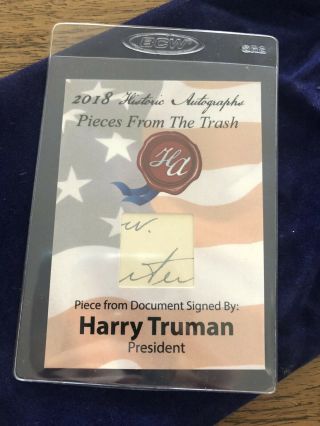 Historic Autographs Harry Truman Rare Signed Document Piece 43/157