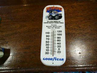 Vintage Goodyear Pit Stop Service Thermometer Montevideo Minnesota Cool Graphics