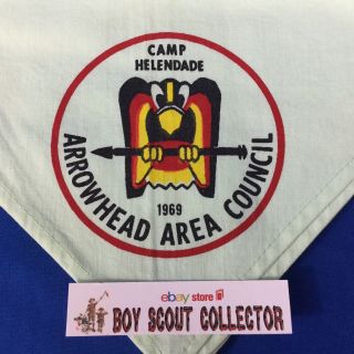 Boy Scout 1969 Camp Helendade Neckerchief Arrowhead Area Council Now Ciec