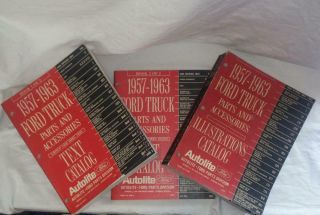 Vintage 1957 - 1963 Ford Truck Parts & Accessories Catalogs 3 Book Set
