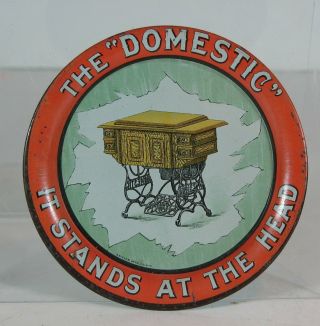 Ca1905 Domestic Sewing Machine Company Tin Litho Advertising Tip Tray Advert