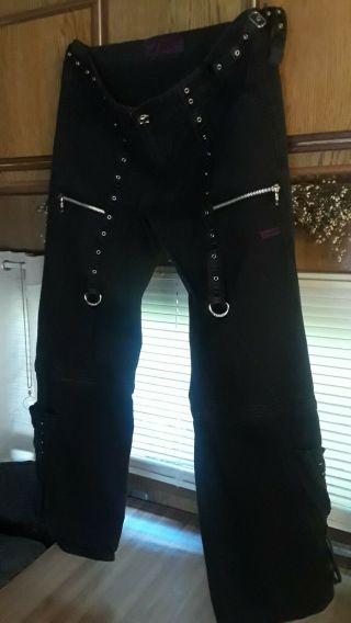 VTG Tripp NYC Goth Punk Bondage Emo Convertible Pants Shorts Black Size 7 2