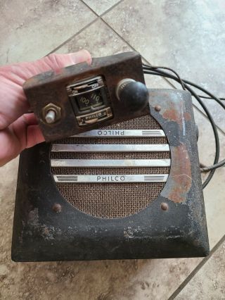 1936 Vintage Philco Model 817 Car Tube Radio And Speaker