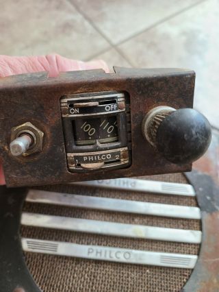 1936 Vintage PHILCO Model 817 Car Tube Radio and Speaker 2