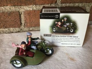 Department 56 Christmas In The City,  1930 Harley - Davidson Vl With Sidecar