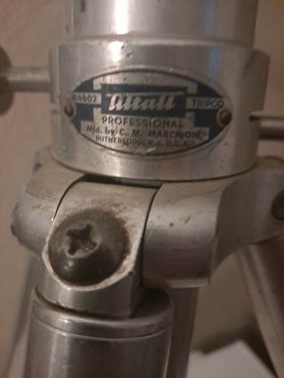vintage TILTALL TILT ALL 4602 Aluminum Tripod C.  M.  Marchioni USA 2