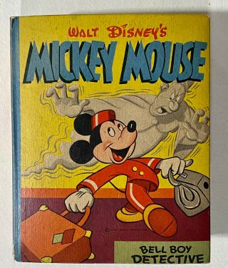 Vintage 1945 Mickey Mouse Bell Boy Detective Big Better Little Book 1483