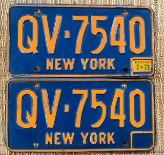 1966 - 73 York State License Plate Pair