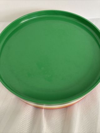 4 Vintage Heller Massimo Vignelli Dinner Plates Yellow Orange White Green 9 1/2”