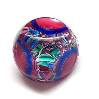 Antique Button Stunning Hot Pink Glass Paperweight W Faceted Top