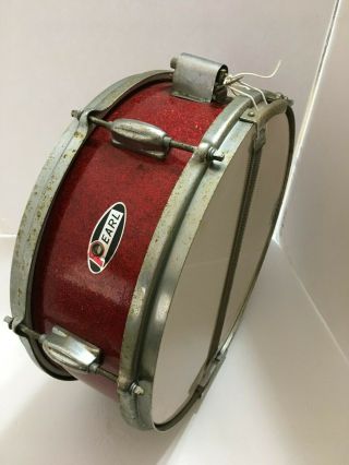 Pearl Rare Vintage 5 X 14 " 6 - Lug Red Sparkle Snare Drum - D574