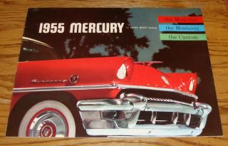 1955 Mercury Full Line Deluxe Sales Brochure Montclair Monterey Custom