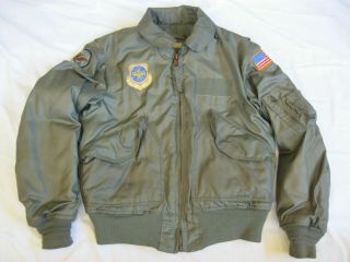 Vtg Usaf Cwu - 45/p Cold Weather Flight Jacket Size Medium Dated 72? With Patches