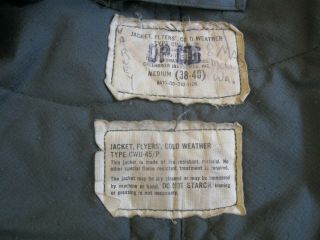 Vtg USAF CWU - 45/P Cold Weather Flight Jacket Size MEDIUM Dated 72? With Patches 3