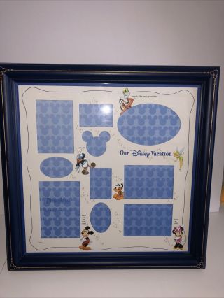 Disney Parks Mickey Our Family Vacation Collage Picture Photo Frame Blue
