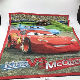 Disney Pixar Cars Quilt Kids King Vs Mcqueen 42x57 Blanket Double Sided Print