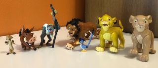 Disney Parks Exclusive Lion King Poseable 7 Piece Pvc Figures Set Vintage 1990’s
