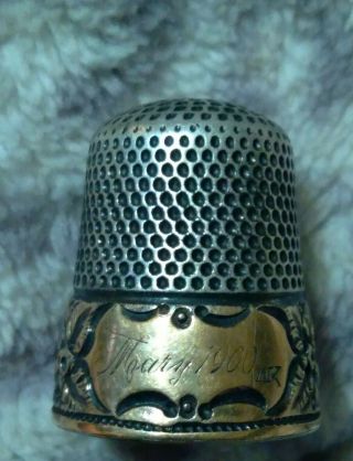 1900s Antique 14k Gold Sterling Ketcham& Mcdougall Sewing Thimble