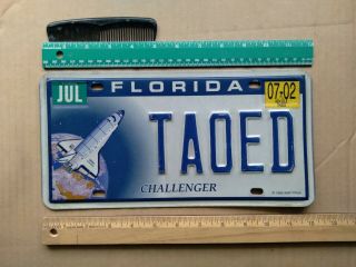 License Plate,  Florida,  Space Shuttle,  Challenger,  Taoed