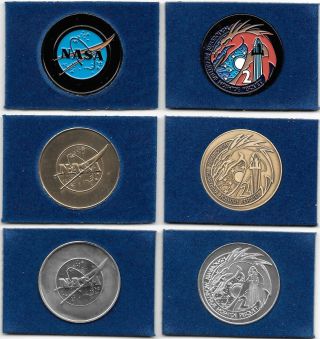 Nasa/spacex Crew 2 Operational Mission All 3 Hand Painted Bronze Aluminum Coins