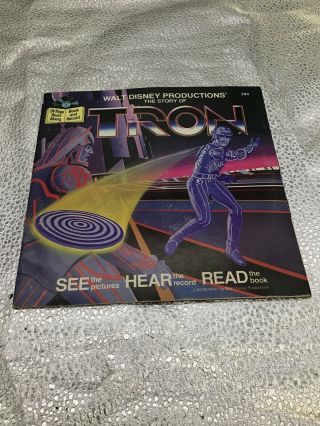 Vintage Walt Disney 384 The Story Of Tron 24 Page Read Along Book Record Set