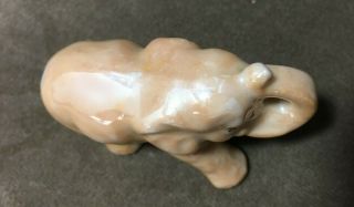 Vintage Ceramic Peach Lusterware Trunk Up Miniature Baby Elephant Figurine 3