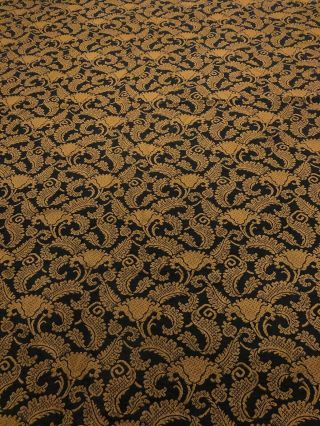 Vintage Bellissimo Boho Victorian Heavy Woven Black/brocade Tapestry Bedspread