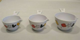 Disney Mickey Mouse Parts Measuring Cups Set Of 3 Retired 1/4 1/3 1/2 Cups