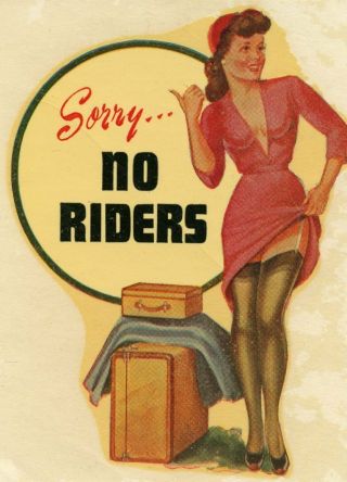 Vintage Girly Glamour Girl Sorry No Riders Travel Water Transfer Decal