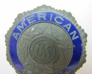 AMERICAN LEGION US 1940 ' s WW2 Era License Plate Topper Badge Sign Ad 2
